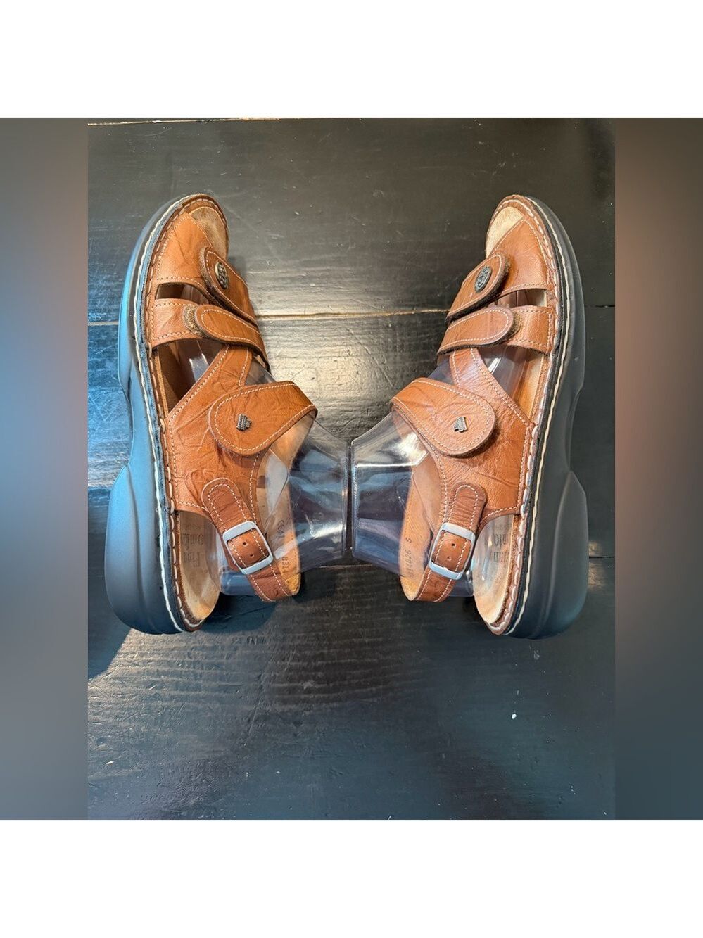 FINN COMFORT GOMERA-S COMFORT SANDAL LEATHER COGNAC (BROWN) EU 41 US 9.5 WOMEN - Picture 6 of 12